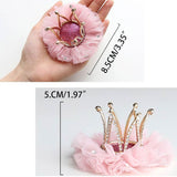 Children Kidds Girl Princess Rhinestone Crystal Lace Crown Hairpin Clip New Style Gift Decoration Accessory