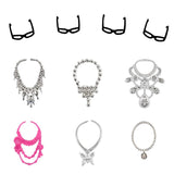 Snowsnowtest32 Item/Set Doll Accessories=10 Pcs Doll Clothes Dress+4 Glasses+6 Plastic Necklace+2 Handbag+10 Pairs Shoes for Barbie doll