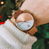 Shengke Original Waterproof Relogio Feminino Leather Women's Watches Japanese Quartz Montre Feminino Creative Design Dial  Clock