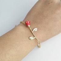 Gift for Girlfriend Boyfriend Souvenirs Bracelet Red Rose for Valentines Day Gift Wedding Bridesmaid Gift Present Favor Party