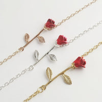 Gift for Girlfriend Boyfriend Souvenirs Bracelet Red Rose for Valentines Day Gift Wedding Bridesmaid Gift Present Favor Party
