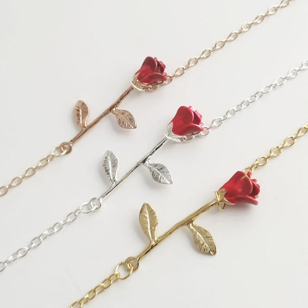 Gift for Girlfriend Boyfriend Souvenirs Bracelet Red Rose for Valentines Day Gift Wedding Bridesmaid Gift Present Favor Party