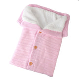 Newborn Baby Winter Warm Sleeping Bags Infant Button Knit Swaddle Wrap Swaddling Stroller Wrap Toddler Blanket Sleeping Bags