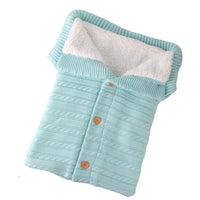 Newborn Baby Winter Warm Sleeping Bags Infant Button Knit Swaddle Wrap Swaddling Stroller Wrap Toddler Blanket Sleeping Bags
