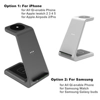3 in 1 Wireless Charger 10W Fast Charging for iPhone 11 pro/XR/Xs Max Samsung for Apple Watch 5 4 3 Airpods pro with EU Charger