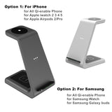 3 in 1 Wireless Charger 10W Fast Charging for iPhone 11 pro/XR/Xs Max Samsung for Apple Watch 5 4 3 Airpods pro with EU Charger