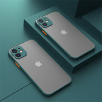 Luxury Shockproof Matte Bumper Phone Case for Iphone 11 13 12 Pro Max Mini X XR Xs 8 6 7 plus Soft Silicone Transparent Cover