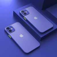 Luxury Shockproof Matte Bumper Phone Case for Iphone 11 13 12 Pro Max Mini X XR Xs 8 6 7 plus Soft Silicone Transparent Cover