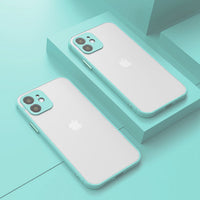 Luxury Shockproof Matte Bumper Phone Case for Iphone 11 13 12 Pro Max Mini X XR Xs 8 6 7 plus Soft Silicone Transparent Cover