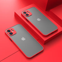 Luxury Shockproof Matte Bumper Phone Case for Iphone 11 13 12 Pro Max Mini X XR Xs 8 6 7 plus Soft Silicone Transparent Cover