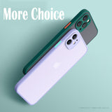 Luxury Shockproof Matte Bumper Phone Case for Iphone 11 13 12 Pro Max Mini X XR Xs 8 6 7 plus Soft Silicone Transparent Cover