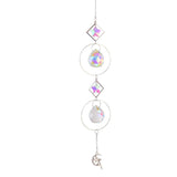 Moon And Sun Suncatcher Crystal Rainbow Catcher Garden Decoration Stained Glass Rainbow Maker Silver Prism Window Pendant 2022
