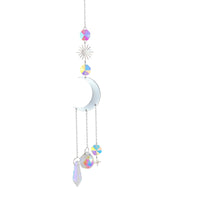 Moon And Sun Suncatcher Crystal Rainbow Catcher Garden Decoration Stained Glass Rainbow Maker Silver Prism Window Pendant 2022