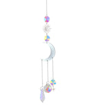 Moon And Sun Suncatcher Crystal Rainbow Catcher Garden Decoration Stained Glass Rainbow Maker Silver Prism Window Pendant 2022