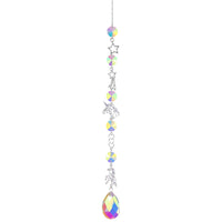 Moon And Sun Suncatcher Crystal Rainbow Catcher Garden Decoration Stained Glass Rainbow Maker Silver Prism Window Pendant 2022