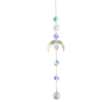 Moon And Sun Suncatcher Crystal Rainbow Catcher Garden Decoration Stained Glass Rainbow Maker Silver Prism Window Pendant 2022