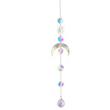 Moon And Sun Suncatcher Crystal Rainbow Catcher Garden Decoration Stained Glass Rainbow Maker Silver Prism Window Pendant 2022