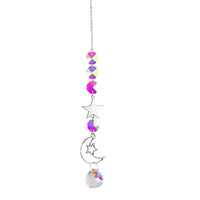 Moon And Sun Suncatcher Crystal Rainbow Catcher Garden Decoration Stained Glass Rainbow Maker Silver Prism Window Pendant 2022