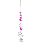 Moon And Sun Suncatcher Crystal Rainbow Catcher Garden Decoration Stained Glass Rainbow Maker Silver Prism Window Pendant 2022
