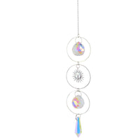 Moon And Sun Suncatcher Crystal Rainbow Catcher Garden Decoration Stained Glass Rainbow Maker Silver Prism Window Pendant 2022
