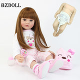 BZDOLL 60CM/55CM Reborn Doll Toddler Soft Silicone Princess Baby Alive Bebe Girl Lovely Birthday Gift Play House Toy