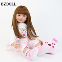 BZDOLL 60CM/55CM Reborn Doll Toddler Soft Silicone Princess Baby Alive Bebe Girl Lovely Birthday Gift Play House Toy