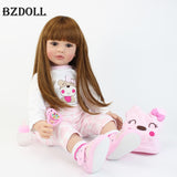 BZDOLL 60CM/55CM Reborn Doll Toddler Soft Silicone Princess Baby Alive Bebe Girl Lovely Birthday Gift Play House Toy