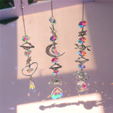 Moon And Sun Suncatcher Crystal Rainbow Catcher Garden Decoration Stained Glass Rainbow Maker Silver Prism Window Pendant 2022