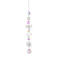 Moon And Sun Suncatcher Crystal Rainbow Catcher Garden Decoration Stained Glass Rainbow Maker Silver Prism Window Pendant 2022