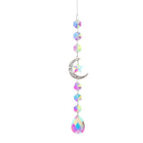 Moon And Sun Suncatcher Crystal Rainbow Catcher Garden Decoration Stained Glass Rainbow Maker Silver Prism Window Pendant 2022