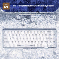 Lofree 1% Transparent Wireless Bluetooth Hotswap Mechanical Keyboard Desktop 68 Keys Keyboard for Pc Laptop Gaming Accessories