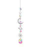 Moon And Sun Suncatcher Crystal Rainbow Catcher Garden Decoration Stained Glass Rainbow Maker Silver Prism Window Pendant 2022
