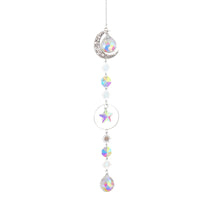 Moon And Sun Suncatcher Crystal Rainbow Catcher Garden Decoration Stained Glass Rainbow Maker Silver Prism Window Pendant 2022