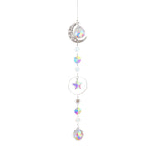 Moon And Sun Suncatcher Crystal Rainbow Catcher Garden Decoration Stained Glass Rainbow Maker Silver Prism Window Pendant 2022