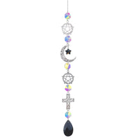 Moon And Sun Suncatcher Crystal Rainbow Catcher Garden Decoration Stained Glass Rainbow Maker Silver Prism Window Pendant 2022