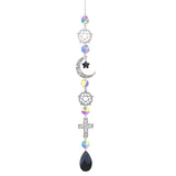 Moon And Sun Suncatcher Crystal Rainbow Catcher Garden Decoration Stained Glass Rainbow Maker Silver Prism Window Pendant 2022