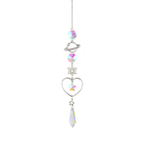 Moon And Sun Suncatcher Crystal Rainbow Catcher Garden Decoration Stained Glass Rainbow Maker Silver Prism Window Pendant 2022