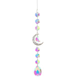 Moon And Sun Suncatcher Crystal Rainbow Catcher Garden Decoration Stained Glass Rainbow Maker Silver Prism Window Pendant 2022