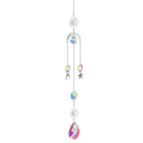 Moon And Sun Suncatcher Crystal Rainbow Catcher Garden Decoration Stained Glass Rainbow Maker Silver Prism Window Pendant 2022