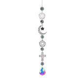 Moon And Sun Suncatcher Crystal Rainbow Catcher Garden Decoration Stained Glass Rainbow Maker Silver Prism Window Pendant 2022