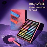 Paul Rubens Oil Pastel Glitter 24+2 Color Set Vibrant Color Professional Painting Soft Pastel Drawing Pen Suitable for Artists