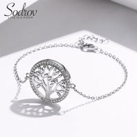 Sodrov 2019 Couples Round Fortune Tree Sterling Silver Bracelet DIY Life Tree 925 Sterling Silver Women's Bracelet
