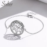 Sodrov 2019 Couples Round Fortune Tree Sterling Silver Bracelet DIY Life Tree 925 Sterling Silver Women's Bracelet