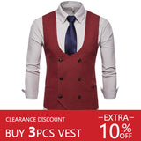 Riinr 2019 Spring Autumn Man's Vest Vintage Waistcoat Men Suit Vest U shaped Collar Houndstooth Men's Casual Vest Male Clothing