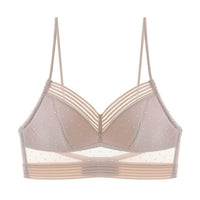 Backless Strapless Bra Push Up Plus Size Women Bralette Wire Free Sexy Lace Thin Dots Mesh Lingerie Brassiere Low Back Underwear