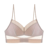 Backless Strapless Bra Push Up Plus Size Women Bralette Wire Free Sexy Lace Thin Dots Mesh Lingerie Brassiere Low Back Underwear
