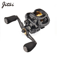 JITAI Baitcasting Reel Dual Brake System 10Kg Carbon Fiber Drag 7.0:1 High Speed Lightweight 204g Fishing Reel Fishing Wheels