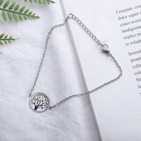 Sodrov 2019 Couples Round Fortune Tree Sterling Silver Bracelet DIY Life Tree 925 Sterling Silver Women's Bracelet