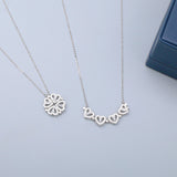 Sterling Silver 925 Clover Necklace Four Leaf Heart Shape Pendant Necklace for Women Hart Luxury Jewelry Sale Dropshipping