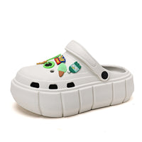 2022 Women Sandals Summer High Heels Light Hole Shoes Clogs EVA New Home Garden Ladies Girls Beach Flat Female Slippers